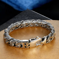 KarmaRipple's Vintage Tang Dynasty Flower Design Carved Fortune Bracelet