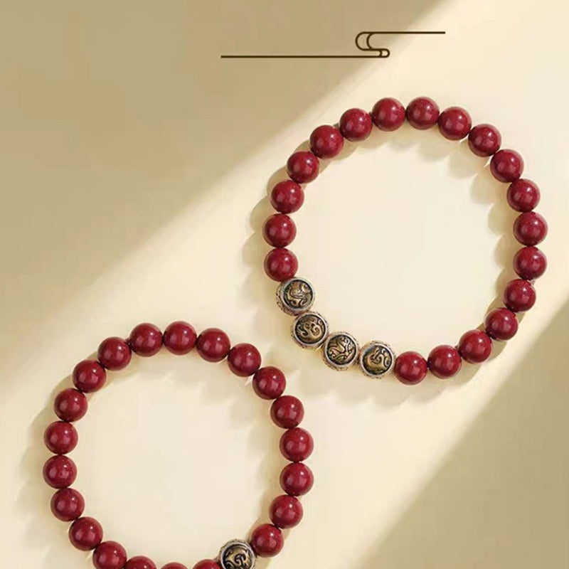 KarmaRipple's 925 Sterling Silver Authentic Cinnabar Four Beasts Blessing Bracelet p22