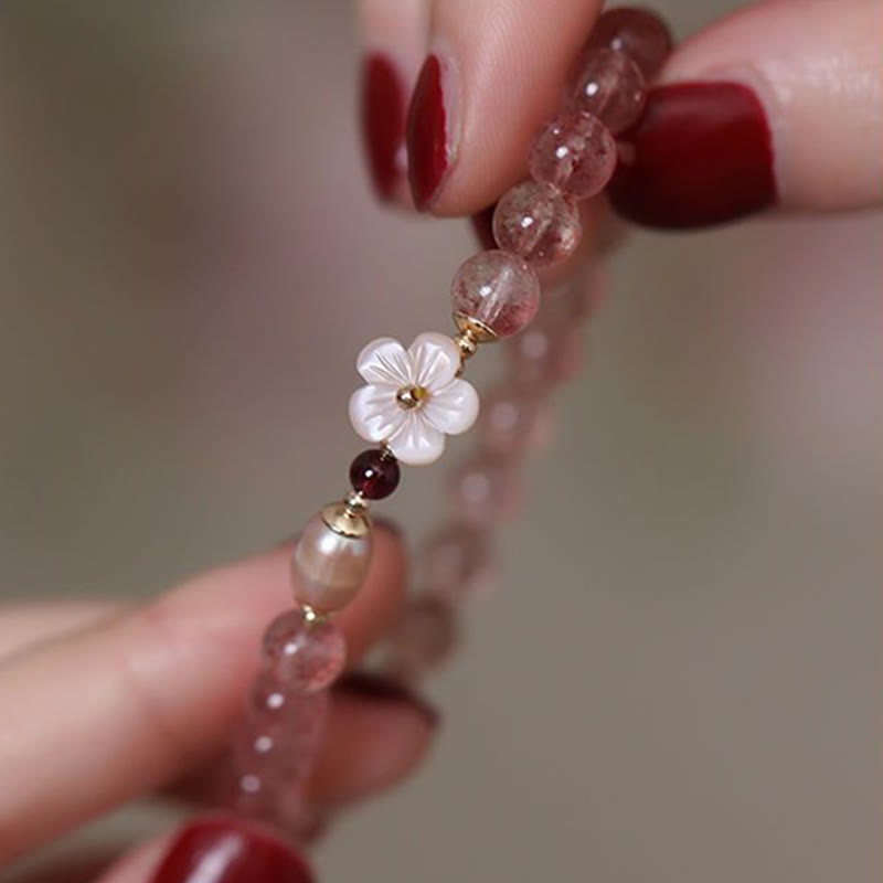 KarmaRipple's Strawberry Quartz Peach Blossom Love Bracelet p7