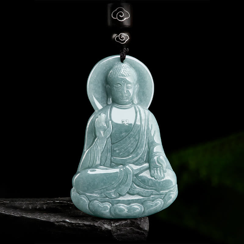 KarmaRipple's Amitabha Buddha Authentic Jade Lotus Amulet Compassion String Pendant Necklace p5