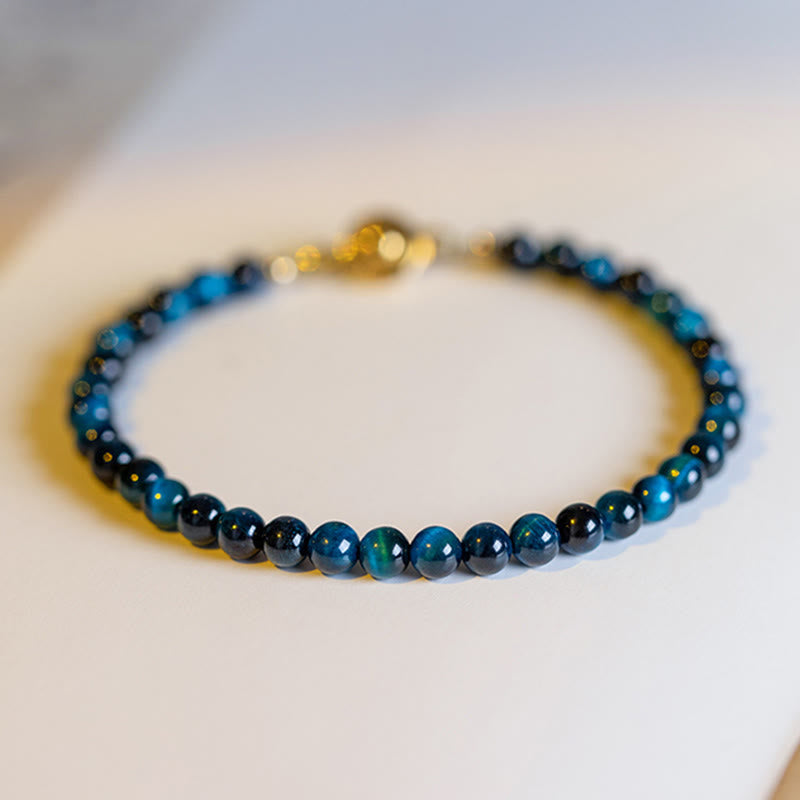 KarmaRipple's Authentic Blue Tiger Eye Stone Protection Chain Bracelet p11