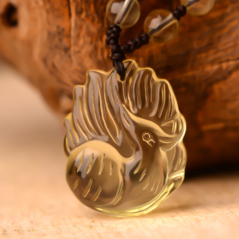 KarmaRipple's Authentic Amethyst Ivory Gemstone Citrine Nine Tailed Fox Fortune Pendant Necklace p26