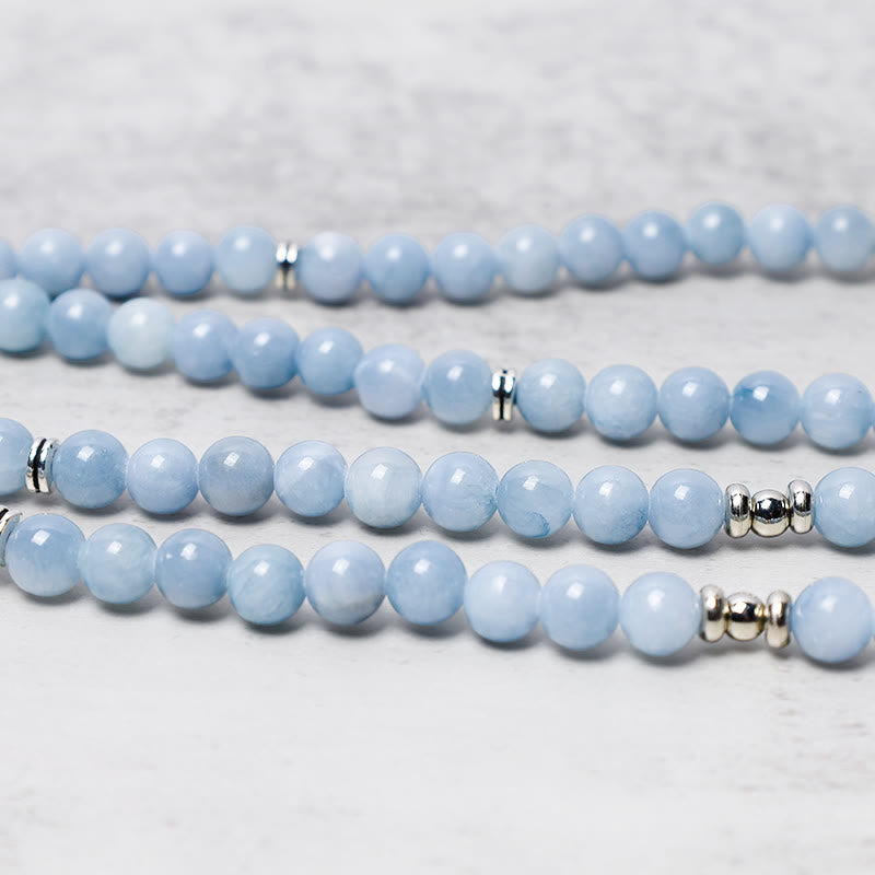 KarmaRipple's 108 Mala Beadwork Aquamarine Balancing Bracelet p4
