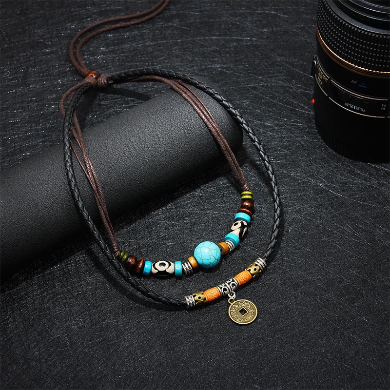 KarmaRipple's Turquoise Dzi Bead Protection Pendant p2
