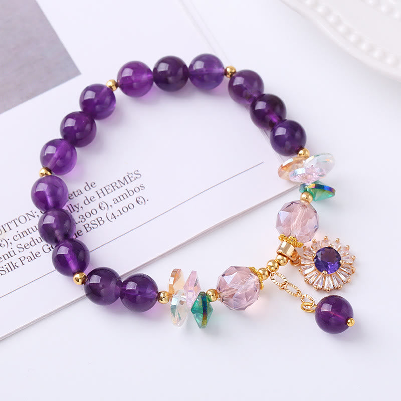 KarmaRipple's Authentic Amethyst Zircon Sun Balancing Spiritual Talisman Bracelet p4