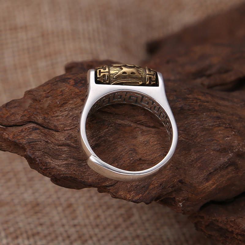 KarmaRipple's Tibet Om Mani Padme Hum Carved Design Purity Rotatable Ring p3