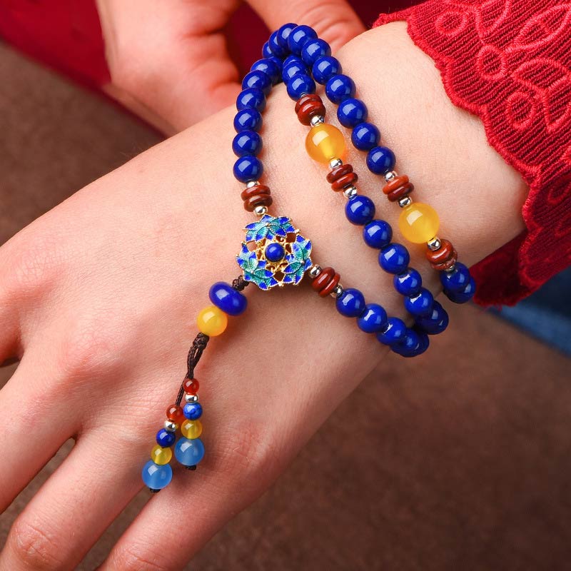 KarmaRipple's Lazurite Yellow Agate Positive Bracelet p4