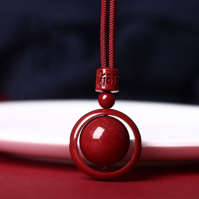 KarmaRipple's Cinnabar Om Mani Padme Hum PiXiu Blessing Fortunate Bead Pendant Necklace p1
