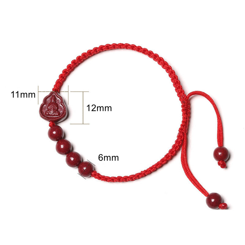 KarmaRipple's Laughing Buddha Avalokitesvara Cinnabar Blessing String Bracelet p8