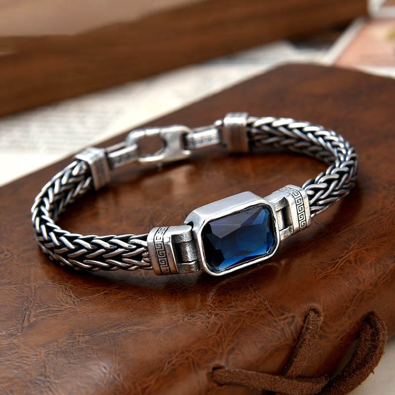 KarmaRipple's Retro Blue Acrylic Dragon Keel Woven Design Balancing Wealth Buckle Bracelet p2