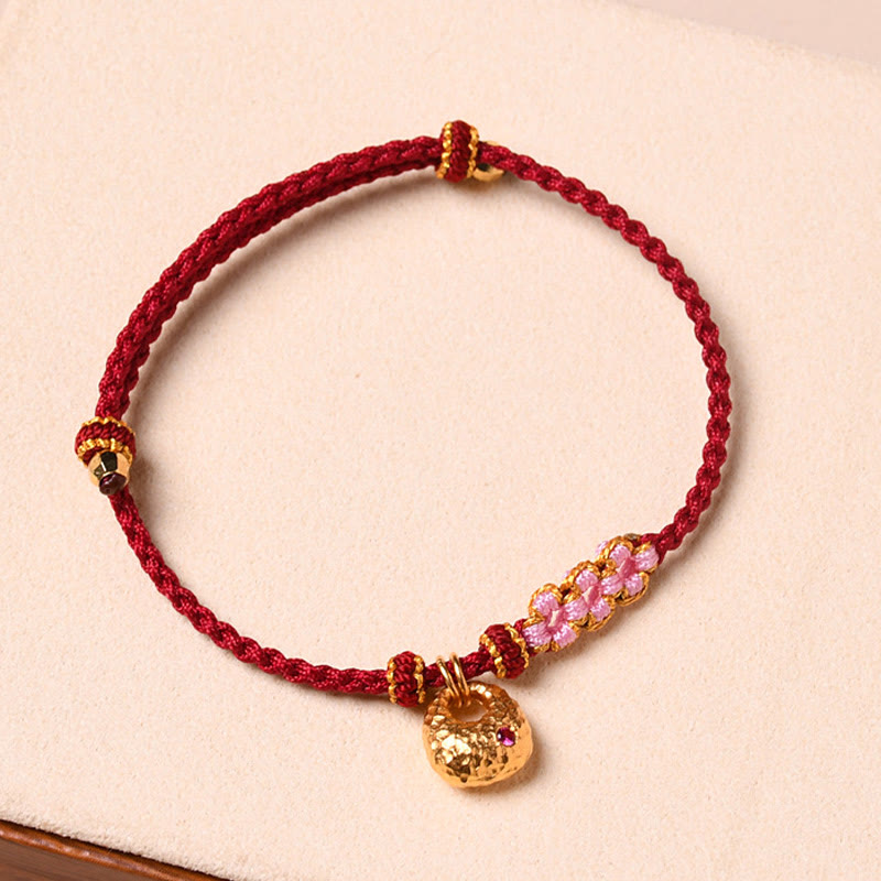 KarmaRipple's Handmade Peach Blossom Protection Woven Rope Bracelet p11