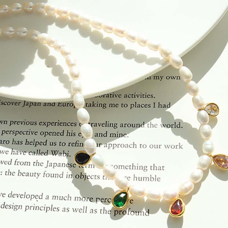 KarmaRipple's Pearl Gemstone Stone Purity Pendant Necklace p7