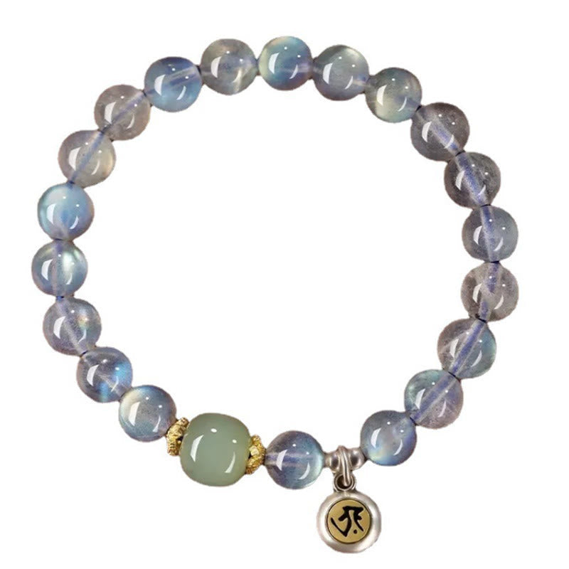 KarmaRipple's Chinese Zodiac Natal Buddha 925 Sterling Silver Authentic Moonstone Hetian Jade Positive Bracelet p9