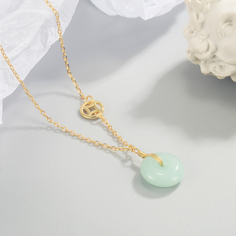 KarmaRipple's Jade Fu Character Bronze Coin Peace Buckle Abundance Pendant Necklace p4