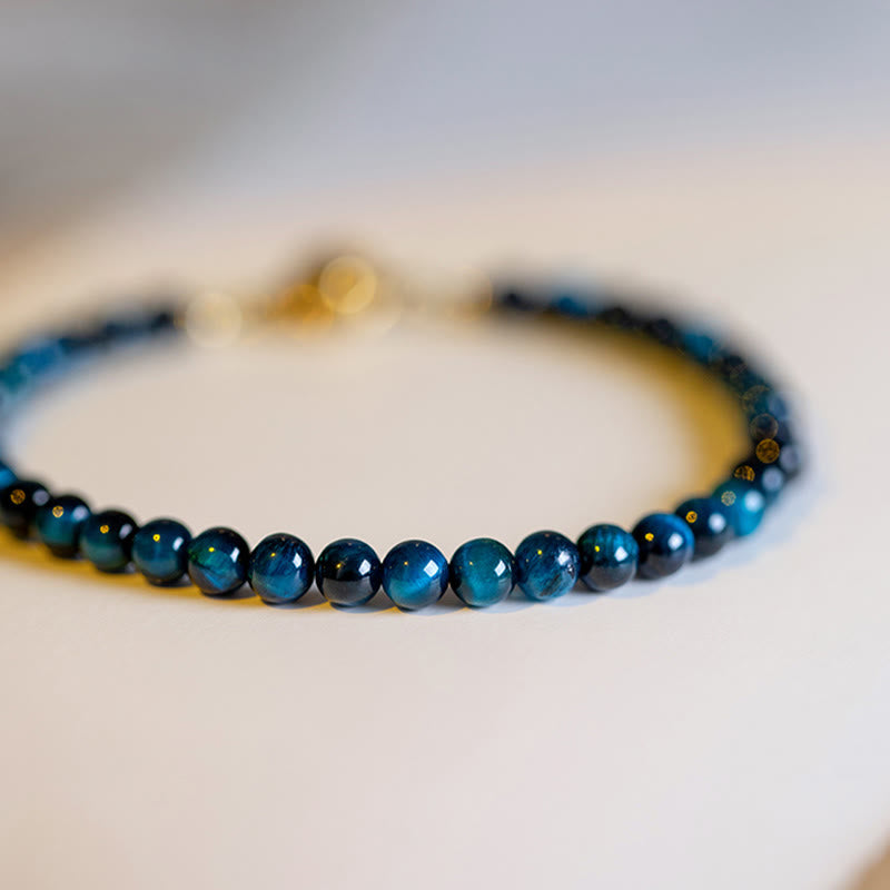 KarmaRipple's Authentic Blue Tiger Eye Stone Protection Chain Bracelet p9
