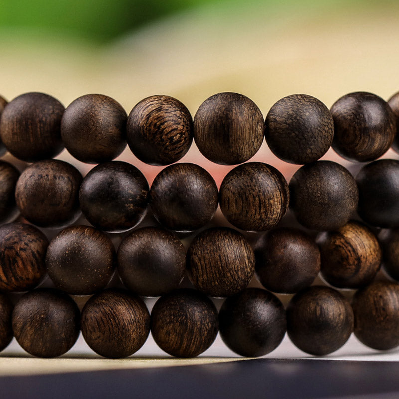 KarmaRipple's 108 Mala Beadwork Indonesia Tarakan Rare Agarwood Cyan Jade Ward Off Evil Spirits Bracelet p17