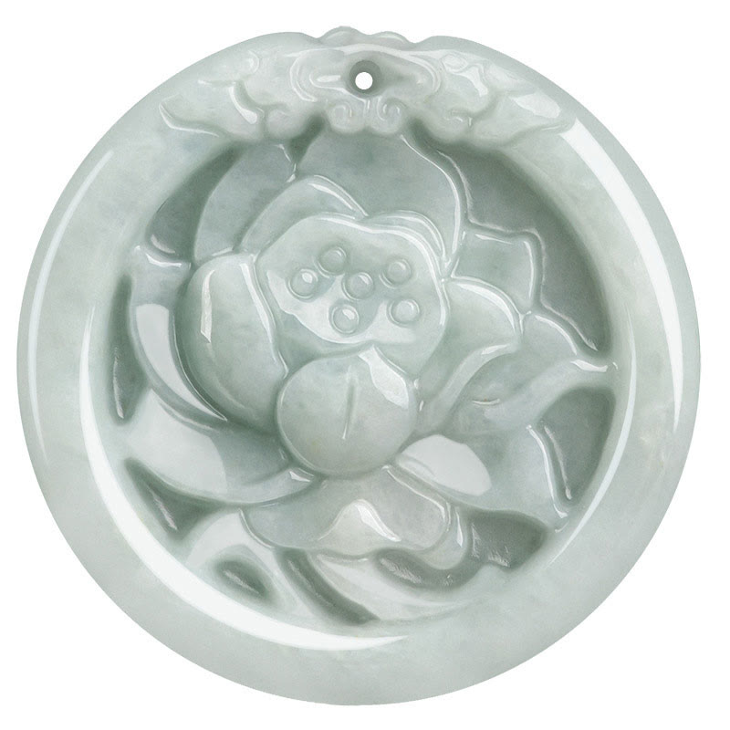 KarmaRipple's Authentic Jade Lotus Flower Carved Prosperity Pendant Necklace p11