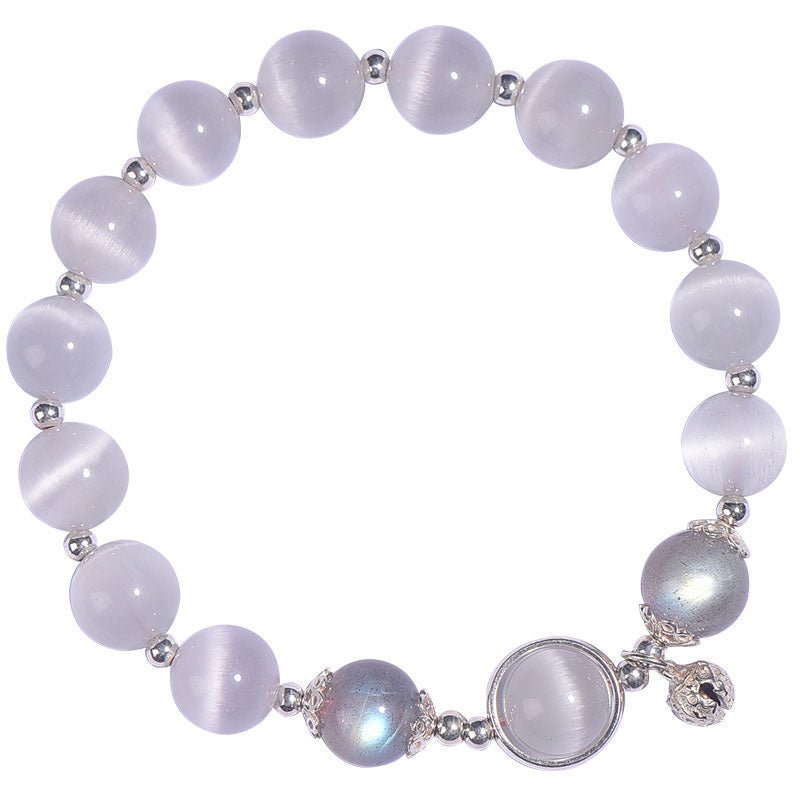KarmaRipple's 925 Sterling Silver Cat Eye Moonstone Love Support Bracelet p11
