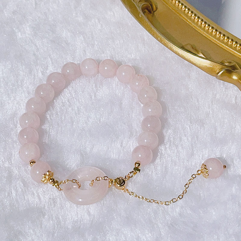 KarmaRipple's Authentic Pink Gemstone Peace Buckle Love Talisman Bracelet p5