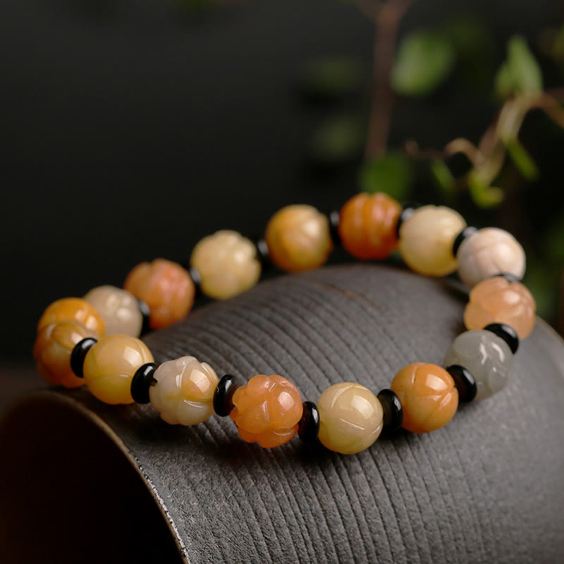 KarmaRipple's Golden Silk Jade Lotus Wealth Fortune Bracelet p3