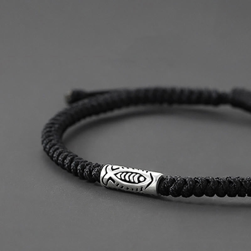 KarmaRipple's Tibet Koi Fish Wealth Black String Bracelet p2