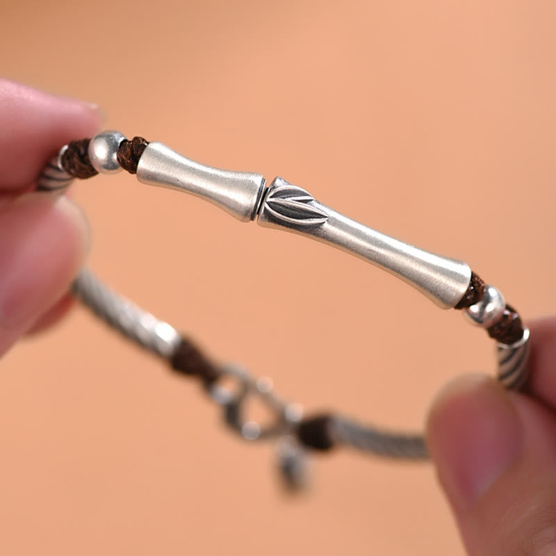KarmaRipple's 999 Sterling Silver Bamboo Pattern Cicada Fortune Wealth Bracelet p15