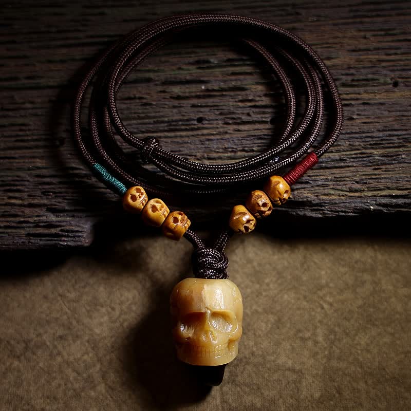 KarmaRipple's Tibetan Camel Bone Skull The Lord of the Corpse Forest Protection Pendant Necklace p1