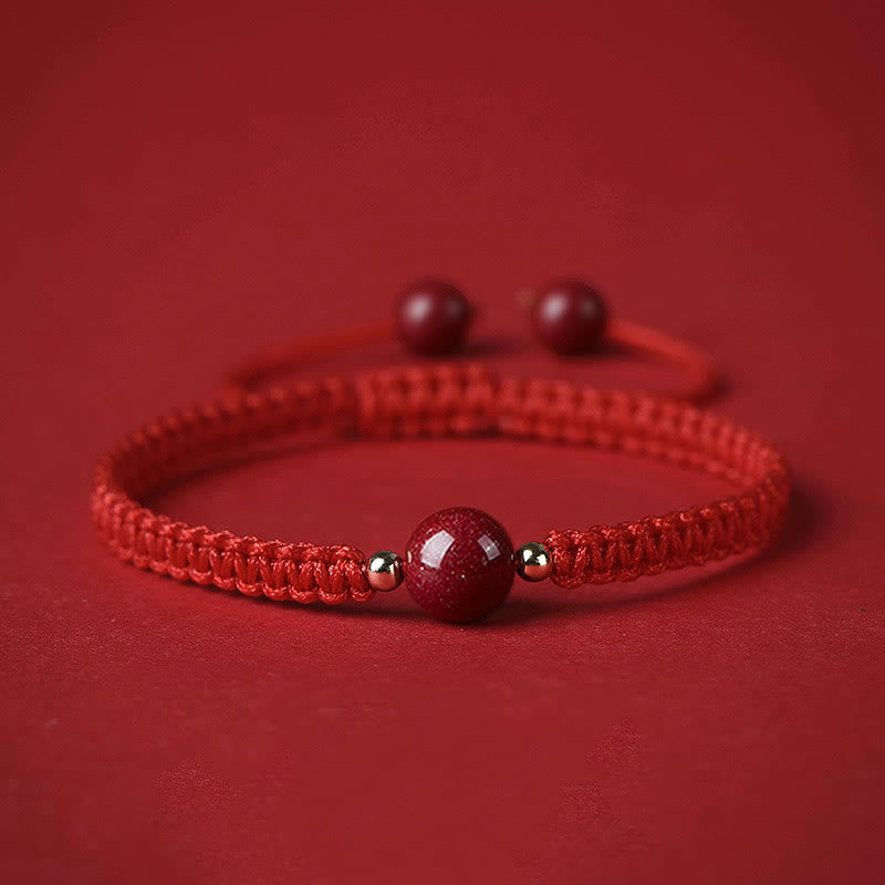 KarmaRipple's Fortunate Cinnabar Bead Blessing Red String Bracelet p1