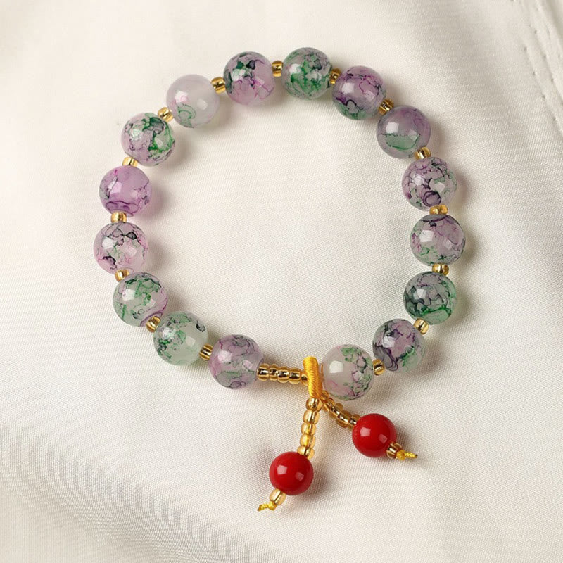 KarmaRipple's Liuli Glass Bead Blessing Balance Bracelet p5