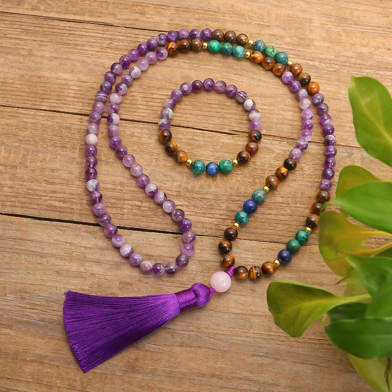 KarmaRipple's Tibetan Amethyst Purify Bracelet Mala Set p13