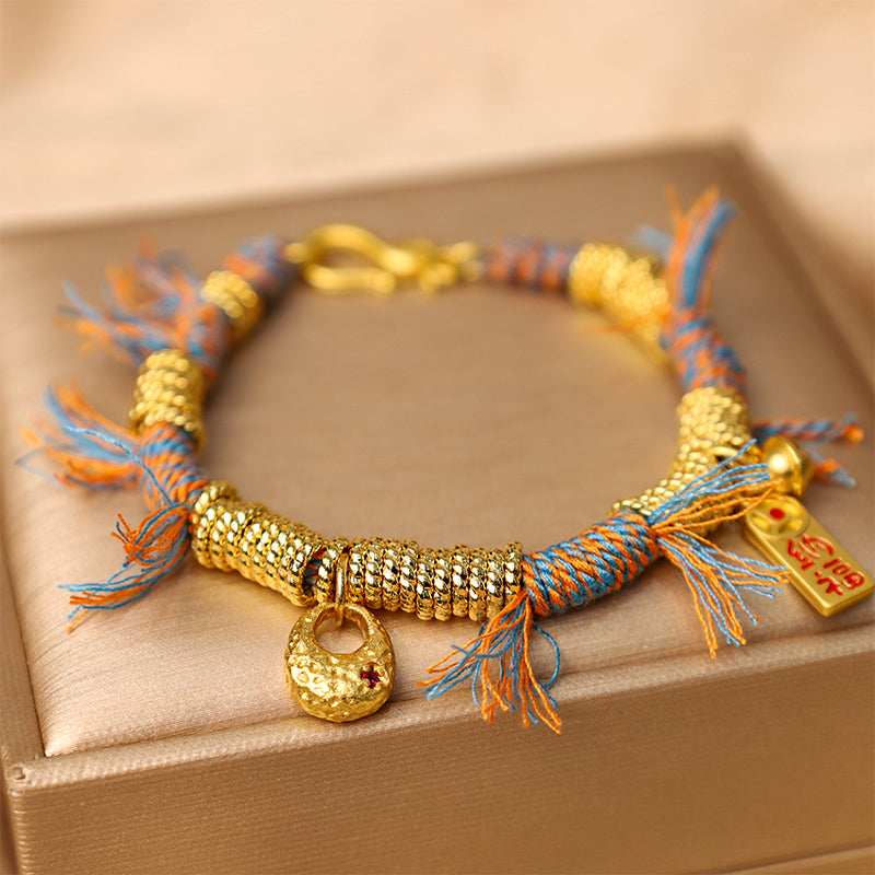 KarmaRipple's Handmade Tibetan Fortunate Fortune Multicolored Rope Braid Bracelet p2