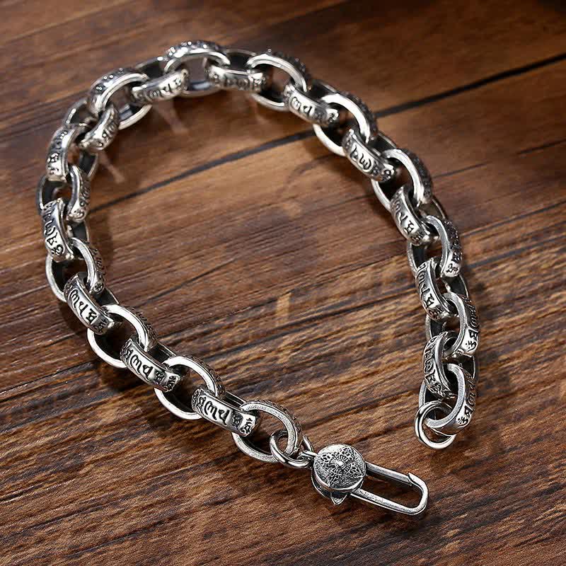 KarmaRipple's 925 Sterling Silver Om Mani Padme Hum Engraved Peace Bracelet Bangle p3