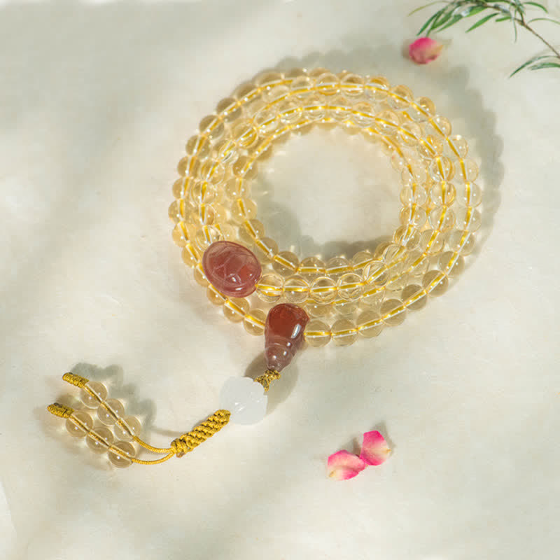 KarmaRipple's 108 Mala Beadwork 925 Sterling Silver Authentic Citrine Red Agate Ivory Jade Prosperity Talisman Bracelet p5