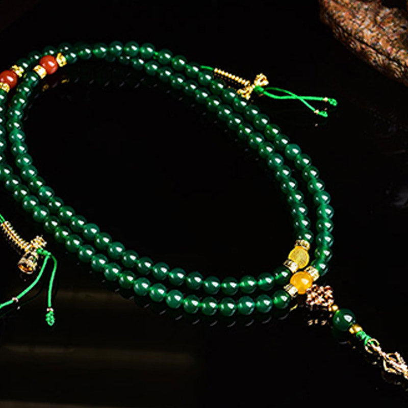 KarmaRipple's 108 Beadwork Authentic Green Agate Success Bracelet Mala p6