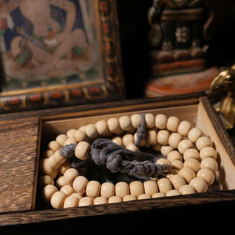 KarmaRipple's 108 Mala Beadwork Abelia Biflora Wood Warding Off Evil Spirits Wrist Mala p13