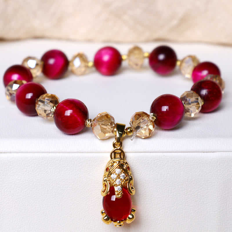 KarmaRipple's Red Tiger Eye PiXiu Fox Protection Self Confidence Bracelet p14