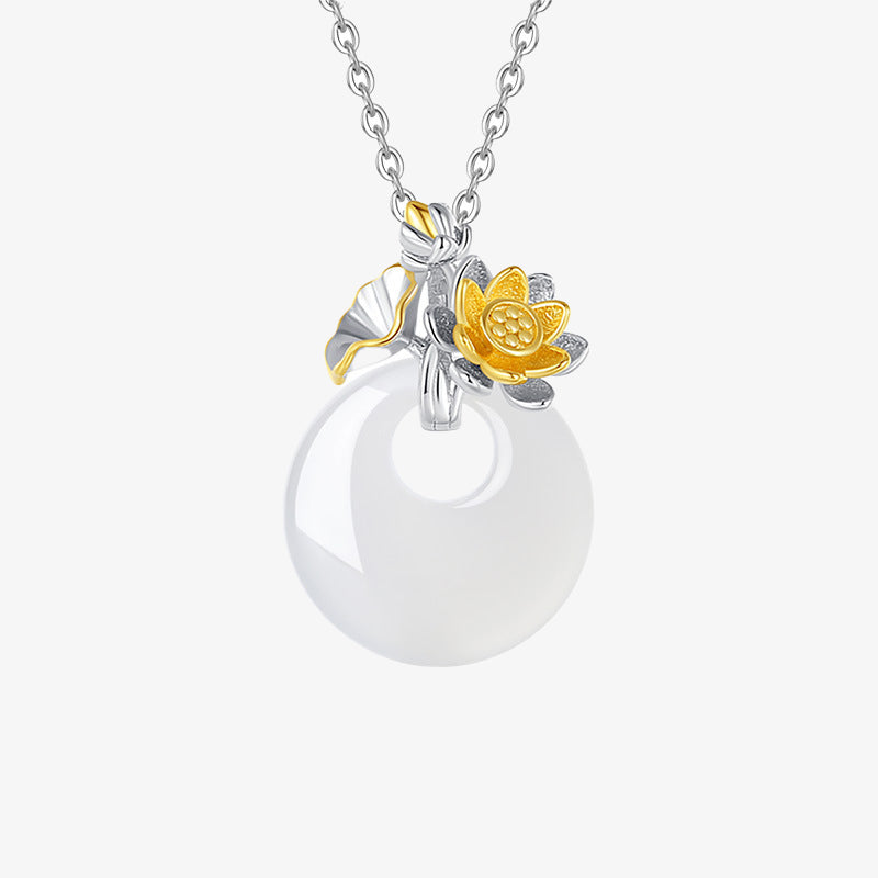 KarmaRipple's 925 Sterling Silver Round Chalcedony Twelve Months Flower Balance Pendant Necklace p6