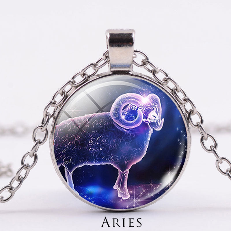 KarmaRipple's 12 Constellations of the Zodiac Moon Starry Sky Protection Blessing Pendant Necklace p23