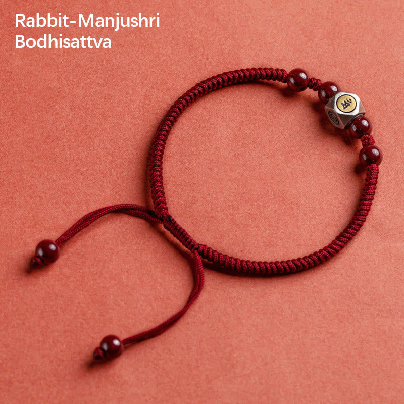 KarmaRipple's 925 Sterling Silver Chinese Zodiac Natal Buddha Cinnabar Calm Bracelet p5