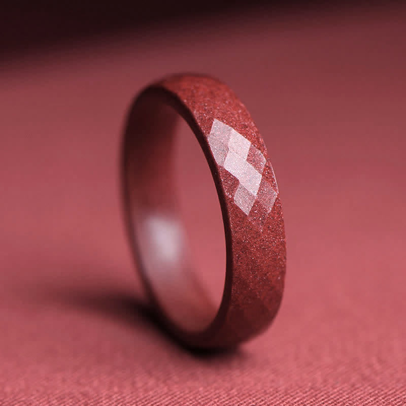 KarmaRipple's Cinnabar Om Mani Padme Hum Auspicious Clouds Blessing Ring p25