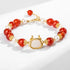 Red Agate White Liuli Glass(Wrist Circumference 14-19cm)