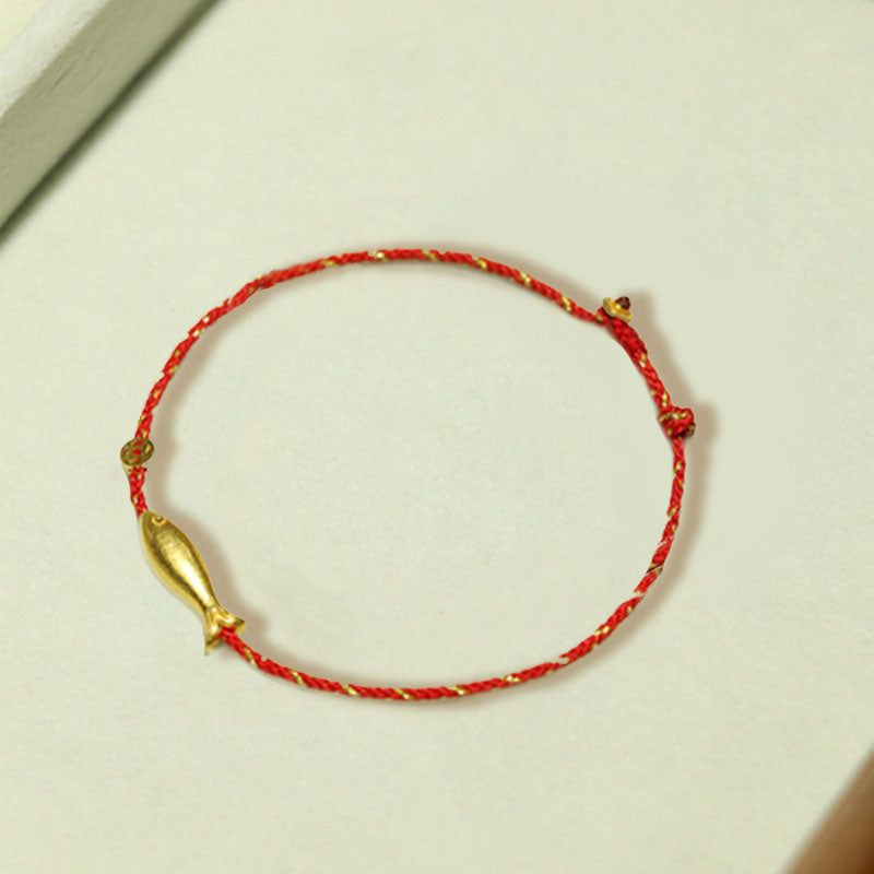 KarmaRipple's 14K Gold Plated Koi Fish Fortune Wealth Woven Bracelet p15