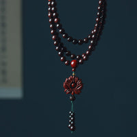 KarmaRipple's Tibetan Small Leaf Red Sandalwood Lotus Mala Balance Bracelet