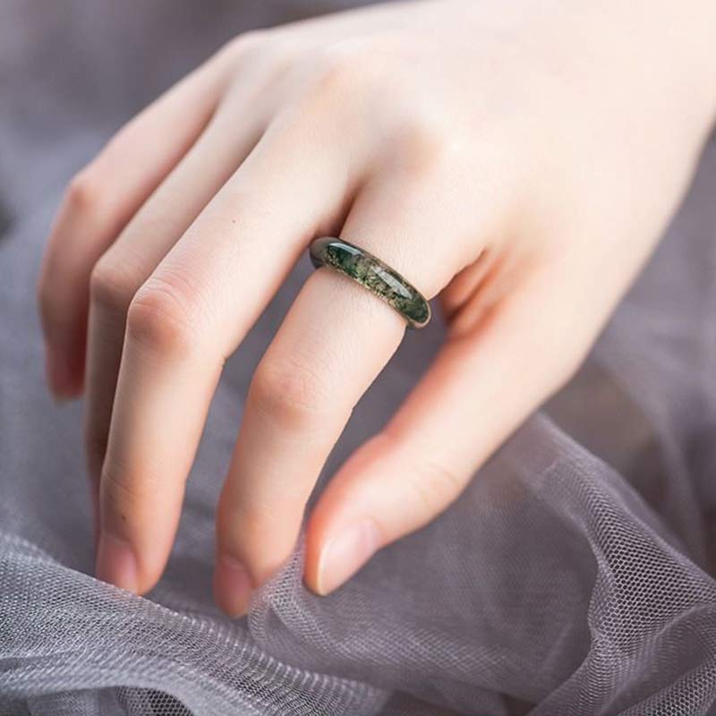 KarmaRipple's Moss Agate Balancing Balance Ring p7