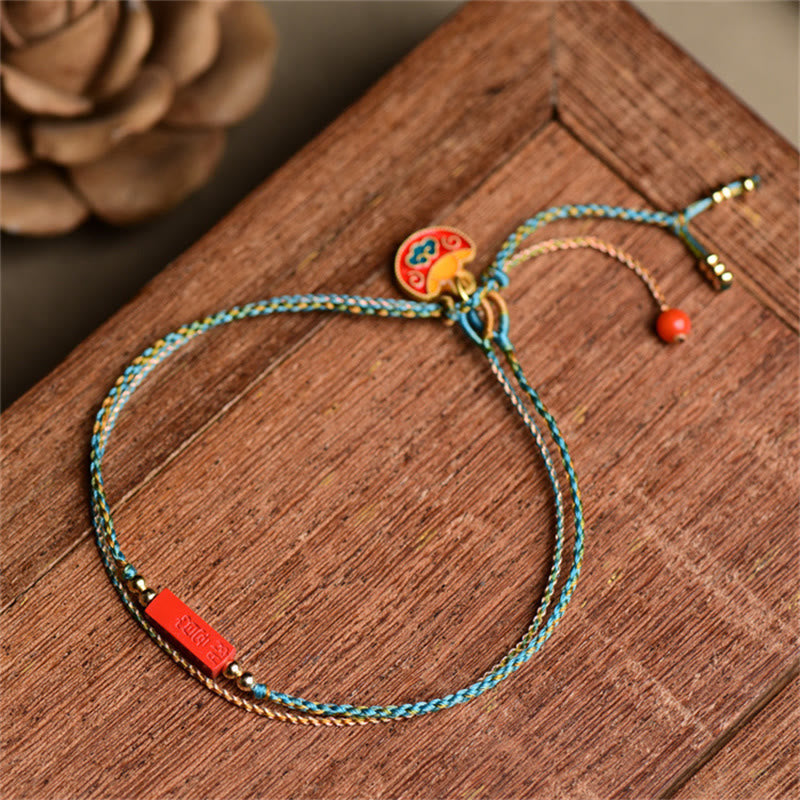 KarmaRipple's Handmade Cinnabar As one'shes Blessing Braid Double Layer Bracelet p12