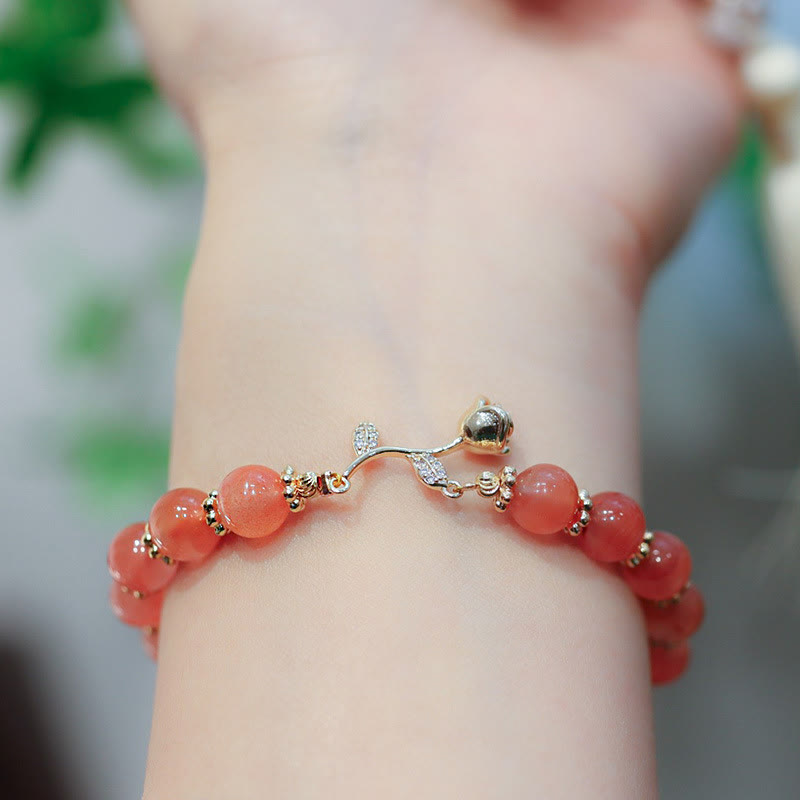 KarmaRipple's Authentic Red Agate Rose Confidence Calm Chain Bracelet p6