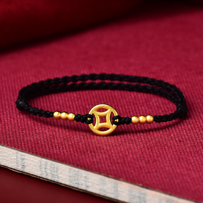 KarmaRipple's Bronze Coin Strength Woven String Bracelet Anklet p2