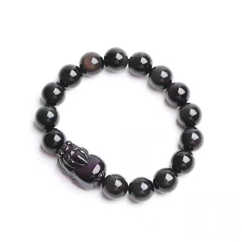 KarmaRipple's FengShui PiXiu Rainbow Obsidian Balancing Bracelet p3