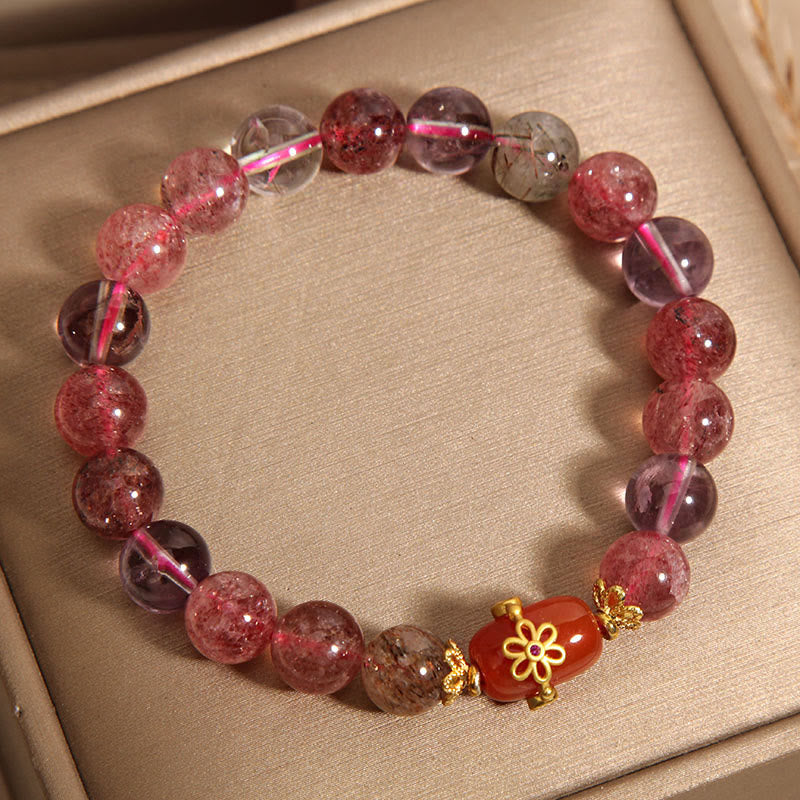 KarmaRipple's Authentic Super Seven Gemstone Red Agate Positivity Bracelet p8