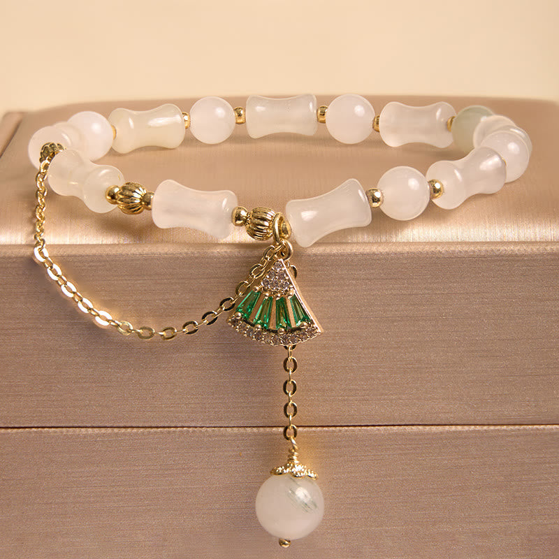 KarmaRipple's Tianshan Ivory Jade Bamboo Pattern Fortune Blessing Bracelet p16